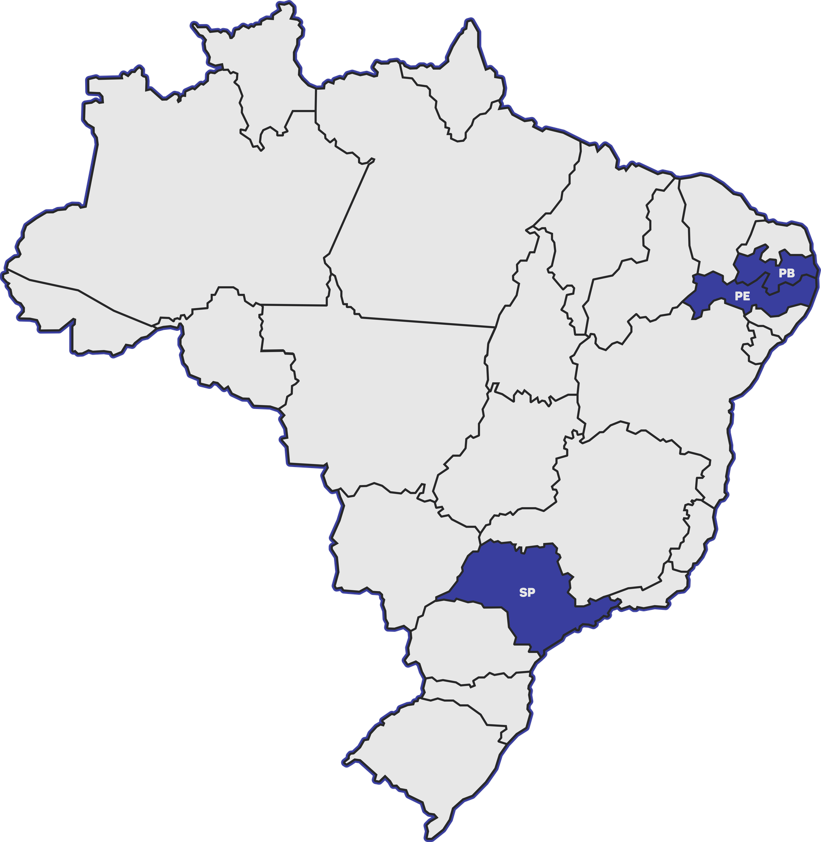 Mapa com as localizações da Start